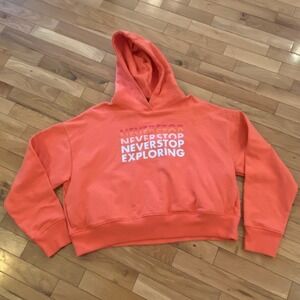 The North Face Orange Cropped Hoodie Womens Size L Neverstop Exploring